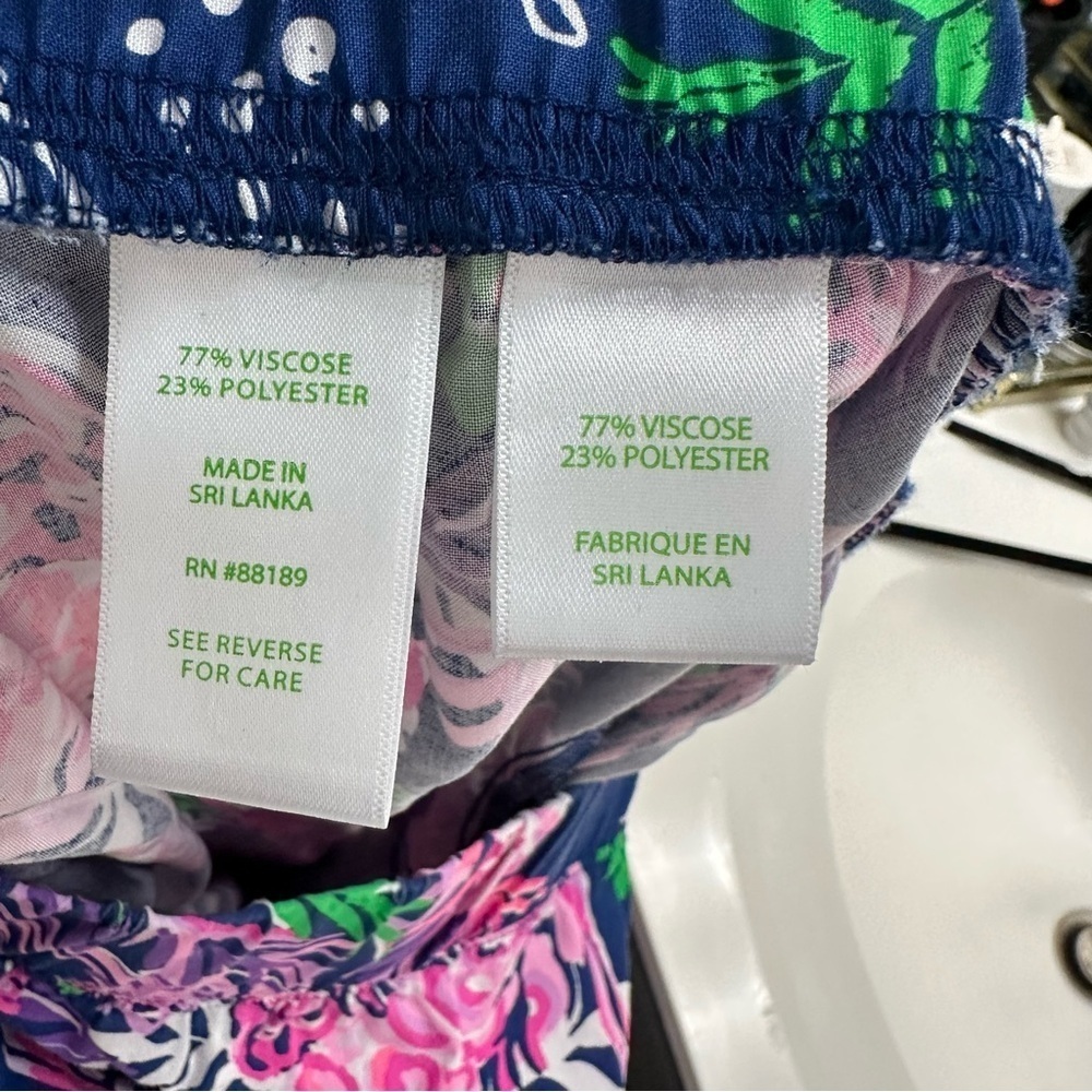 Lilly Pulitzer Bal Harbour Pala Oyster Bay Navy Ruffle Your Feathers Size Small - Picture 7 of 8